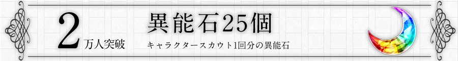 2万人突破特典